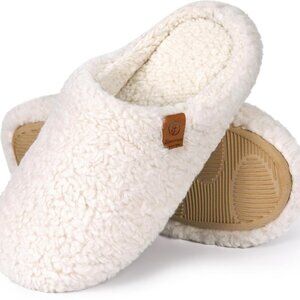 Women's Fuzzy Slip-on Slippers Foam Indoor House Shoes Cozy Warm Non-slip
